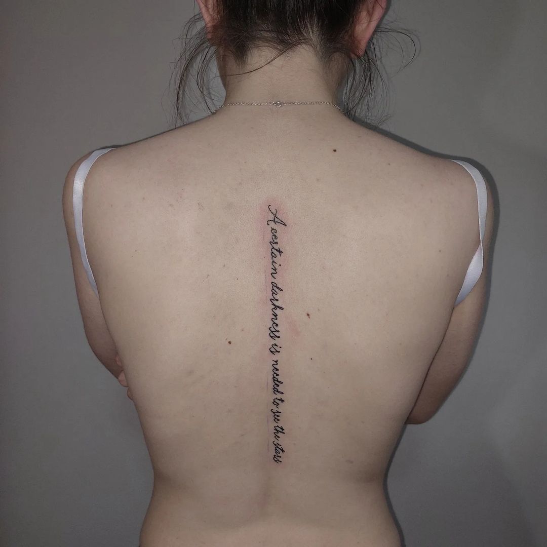 Tetovaža A certain darkness is needed to see the stars - Lettering rad Eternal Art studio